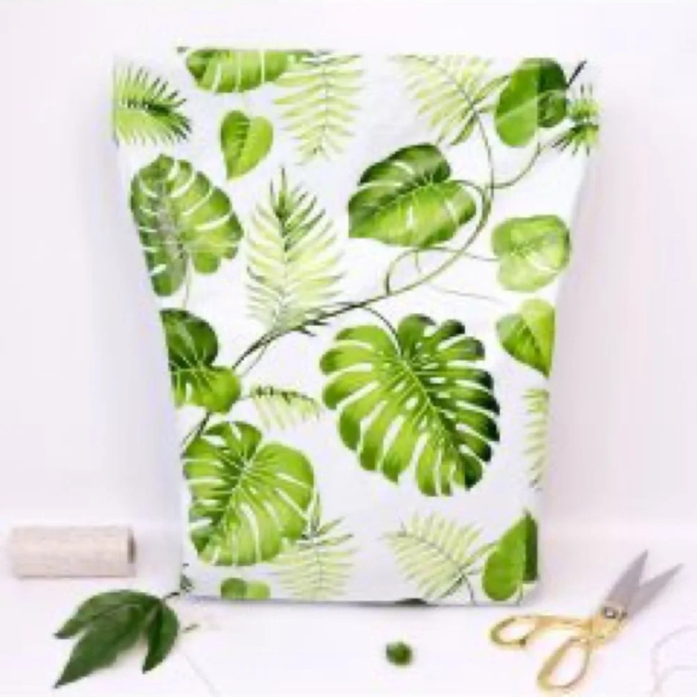 Banana Leaves Designer Gusseted Poly Mailers 14.5x19x4 - Set of 15